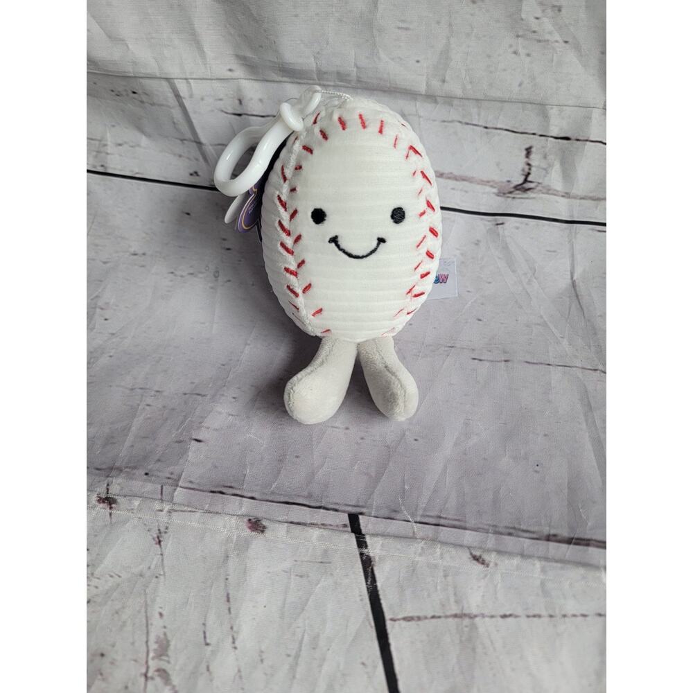 Cuddle Crew Baseball Plush Keychain Backpack Clips New